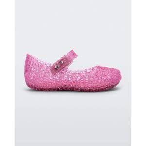 NEW MINI MELISSA girls' campana papel flats in pink glitter